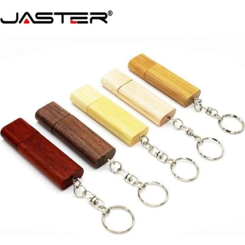 JASTER Wooden Bamboo USB Flash Drive Pendriver Wood Chips 64GB 16GB 32GB 4GB 8GB 128GB for Photography Wedding 1PCS Free Logo