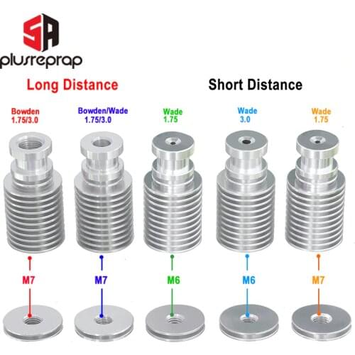 V6 Cooling Tube All Metal J-head Hotend Block Head extruder for 1.75mm 3.0mm Long or Short Distance 3D Printer Part Wholesale