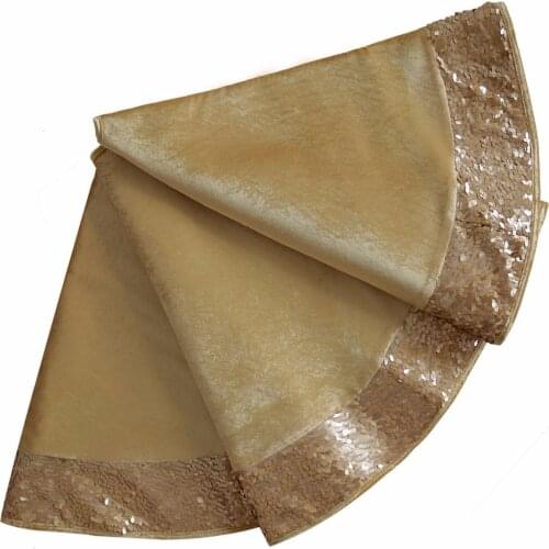Free shipping EXTRA Large 58" High quality Velvet Christmas Tree Skirt glitter sparkle luxury Sequin border gold