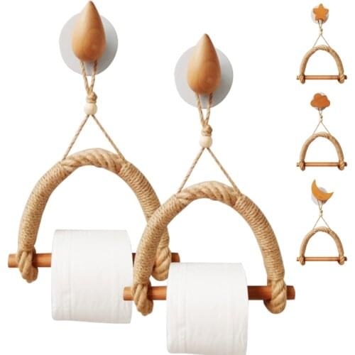 Vintage Towel Hanging Rope Kitchen Paper Holder Wall Mounted Bathroom Toilet Paper Holder Storage Rack