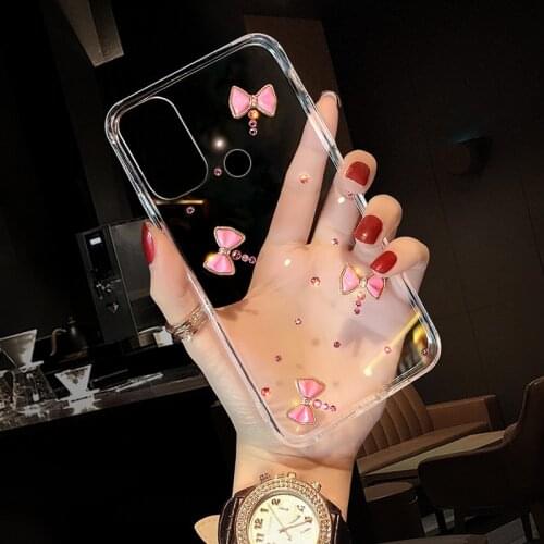 For Oppo A53 A73 A33 2020 A32 A52 A72 A92 Phone case butterfly Shiny Rhinestone Silicone Cover On Realme 6 7 Pro 6i X2 C3 Case