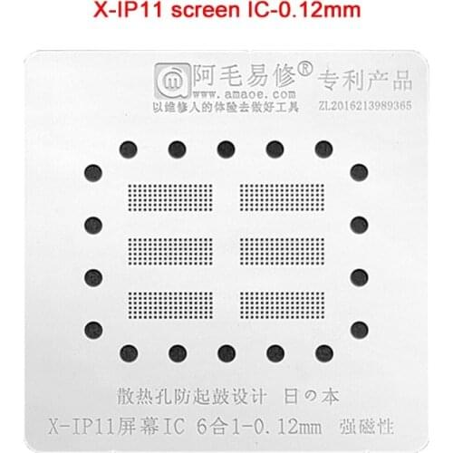 LCD Screen IC 6 IN 1 BGA Reballing Stencil On Display Flex Cable For iPhone Xs Max/Xs/X/11/11 PRO MAX Reballing Solder