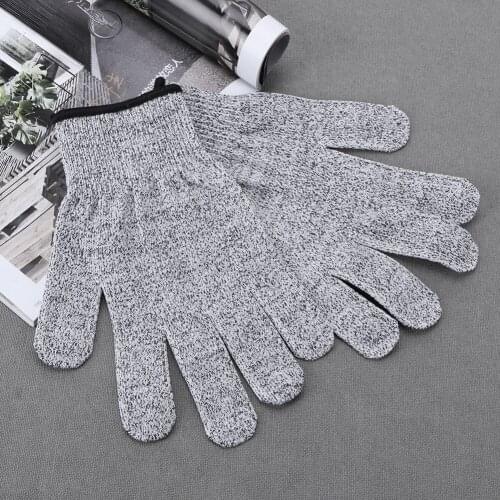 1 Pair Anti-cut Outdoor Fishing Gloves Cut Resistant Protection Gear Full Finger Stab-resistant Mittens for Kitchen
