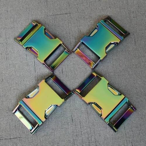 100 Pieces Rainbow 25mm Metal Quick Side Release Buckles for DIY Out Door Luggage Dog Collar Buckle Belt Accessories