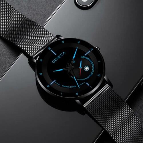 2021 Fashion Men Stainless Steel Watch Luxury Calendar Quartz Wristwatches Business Casual Watch for Man Clock Relogio Masculino