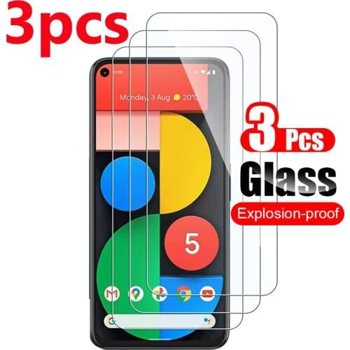 3Pcs Tempered Glass On The For Google Pixel 5 Screen Protector Protective Film For Google Pixel5 6.0 Inches Phone Guard 9H Clear