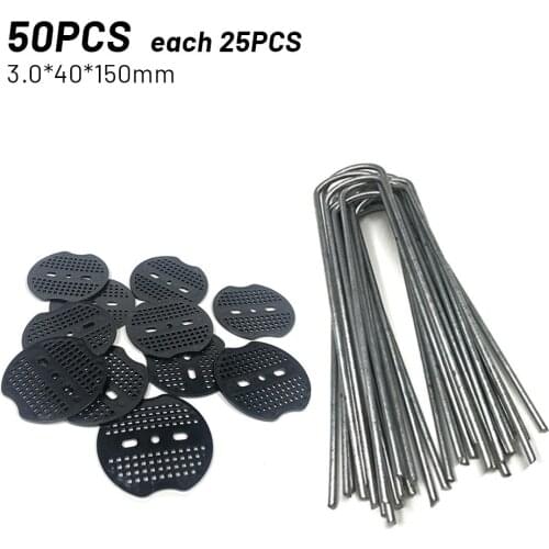 50pcs Galvanised Metal Ground U Tent Pegs Gazebo Camping Tarpaulin Hooks Tarpaulin Fixing Lawn U-Shape Pegs For Garden Netting