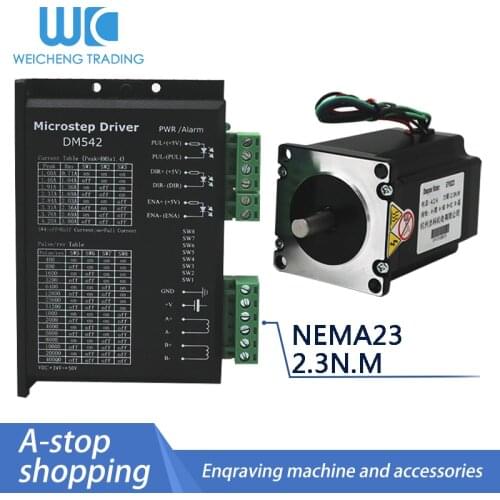 57 Stepper Motor 2 PHASE 4-lead Nema23 motor 57HS23 83MM 4.2A 2.3N.M+drive DM542 for XYZ cnc router