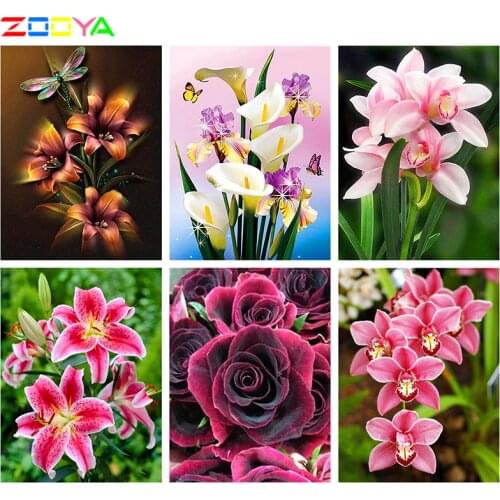 5D Diamond Painting Cross-Stitch Kits Diamond Embroidery Pictures Of Rhinestones Flower and dragonfly Paintings By Numbers R2424