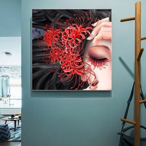 5D Diy Diamond Embroidery Women Flower Of Hell Full Square Round Diamond Painting Cross Stitch Diamond Mosaic PicturesZP-4905