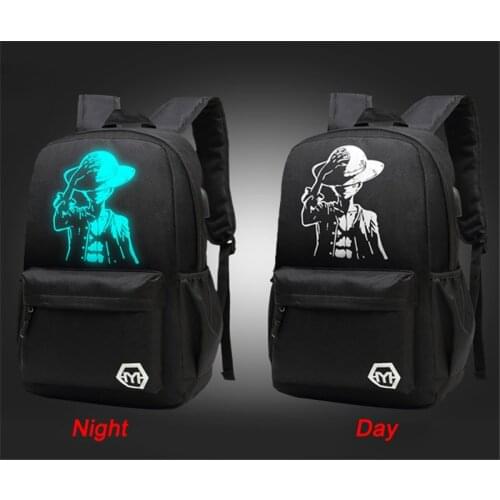 Cartoon Anime ONE PIECE Zipper Nylon Backpack Schoolbag Monkey D. Luffy Student Travel Bag Rucksack Bookbag Unisex Knapsack Gift
