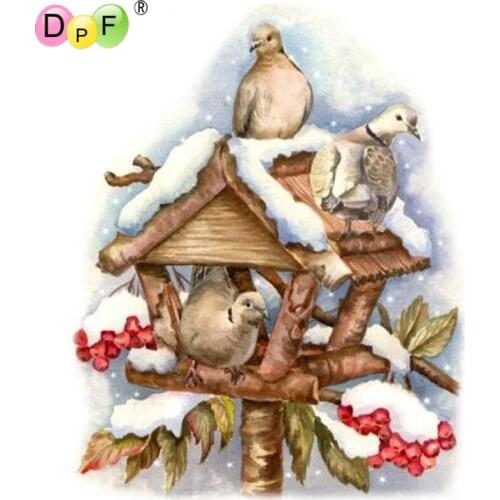 DPF DIY Pigeon nest 5D diamond painting cross stitch needlework diamond mosaic kit square decor diamond embroidery gift craft