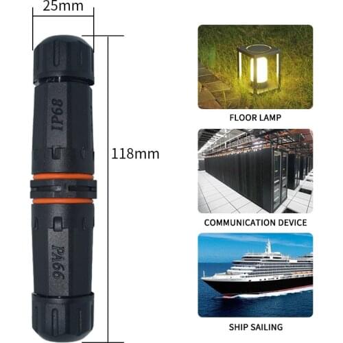 IP68 Waterproof Connector M20 2pin Electrical Wire Connector Plug Screw-free Waterproof Sealing Joint For Outdoor LED