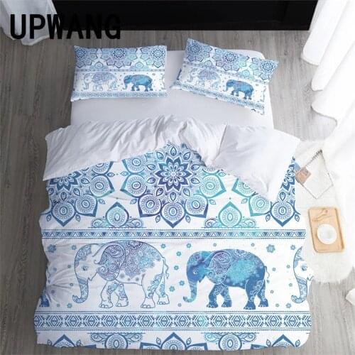 UPWANG 3D Bedding Set Elephant Animal Printed Duvet/Quilt Cover Set Bedcloth with Pillowcase Bed Set Home Textiles #DX12
