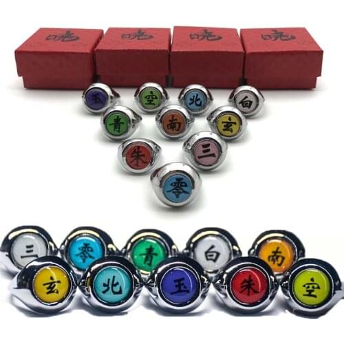 Anime Naruto Shippuden Figuur Akatsuki Cosplay Accessoire Ring Set Collection Model Voor Kinderen Geschenken