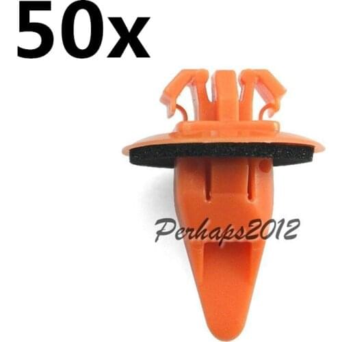50x Orange Wheel Flare Moulding Nylon Clips w/ Sealer 75397-35010 For Toyota Sequoia Tacoma 4Runner