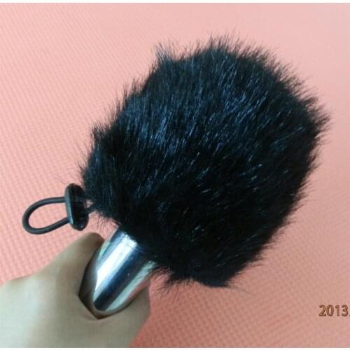 Handheld Microphone Windproof Sweater Black Color High Density Microphone Fur Cover For Round Head Mic Free Shipping