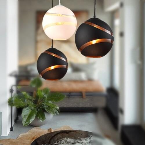 Nordic E27 Pendant Lights Glass Ball Hanglamp For Bedroom Dining Room Bar Modern Decor Loft Luminaire Suspension Light Fixtures