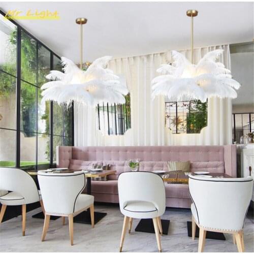 Modern Feather LED Pendant Lights Lighting Living Room Bedroom LOFT Pendant Lamp Home Decor Hanging Lamps Kitchen Light Fixtures