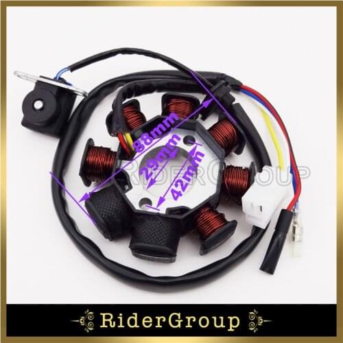 8 Coils Magneto Stator For 49 50cc Engine Chinese Made GY6 Scooter Moped Sunl Roketa Vespa Parts