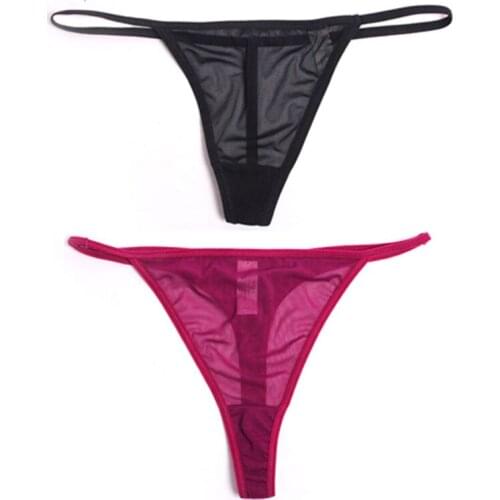 3Pcs/Pack Women Transparent Mesh Thong Sexy Lingerie Underwear Women Panties 2 Color G-String Plus Siz S M L XL XXL 3XL 4XL 5XL