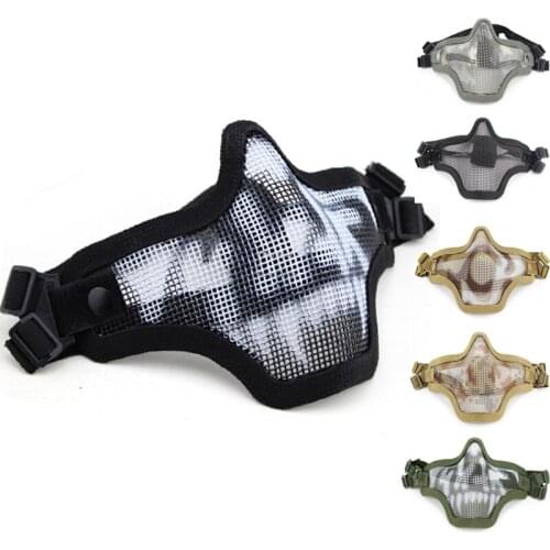 Half Face Tactical Mask Impact Resistance Steel Mesh Shooting Protective Mask Military Airsoft Paintball Breathable Face Mask