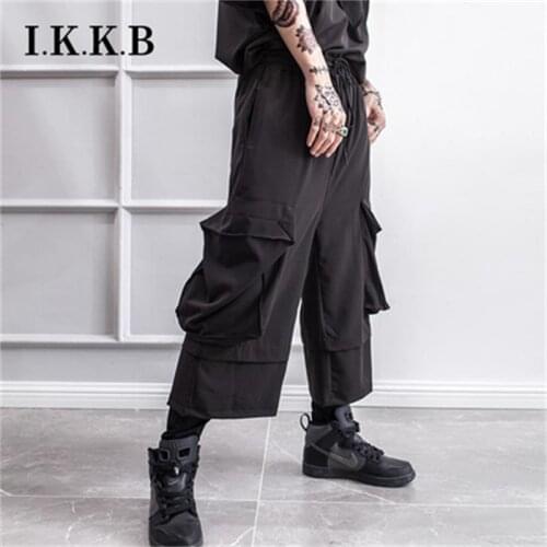 Dark Functional Ninja overalls hip-hop fake 2-piece stretch-fit Harem casual pants hipster