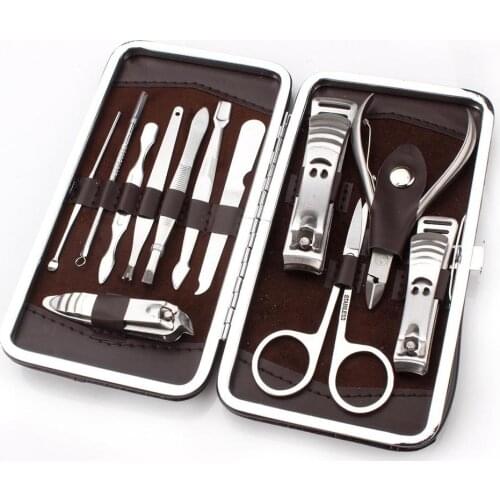 12Pcs Multi-purpose Nail Art Manicure Tools Nails Clipper Scissors Tweezer Knife Manicure Sets Nail Art Tools