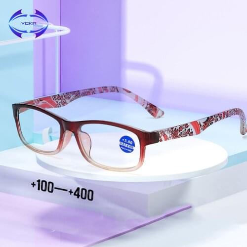 VCKA Anti-blue light Presbyopia Eyewear Women Men Lightweight Reading Glasses Cheap Eyeglasses Plastic Reader +1.00 to +4.00