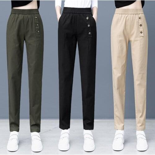 Spring 2021 women Trousers Straight pants elastic waist women trousers casual women pants new product