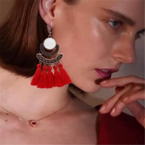 Vintage Tassel Drop Earrings For Women Bohemia Tassel Long Dangle Earrings Female Fashion statement Jewelry Earrings Accessories