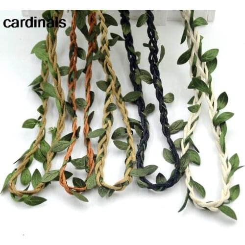 1m Vine Leaves Artificial Green Flower Rattan For Wedding Party Decoration Foliage DIY Home Garland Headband Hair Accessories
