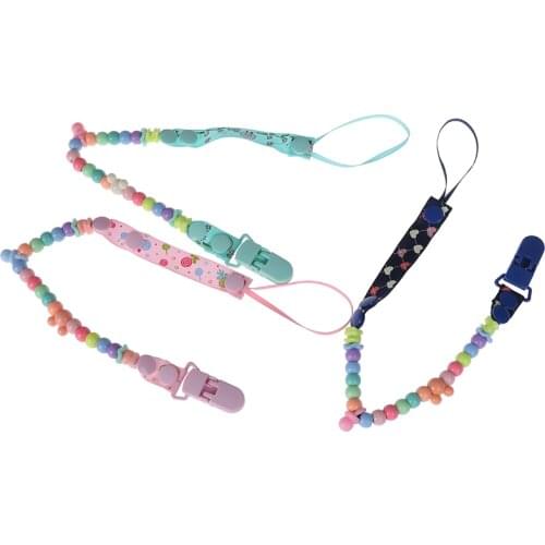 1pc baby pacifier clip chain newborn dummy pacifier chain clip holder baby gift happy