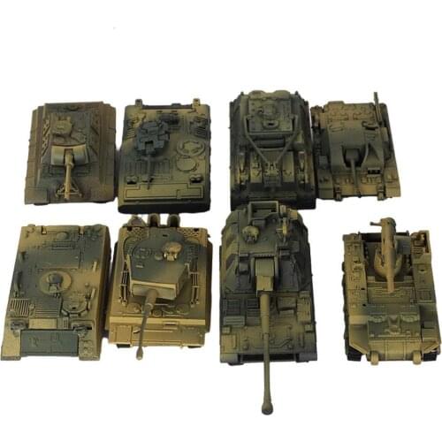 1pcs Random Color 1:72 4D Plastic Assemble Tank Kits World War II Model Puzzle Assembling Military Sand Table Toys For Children
