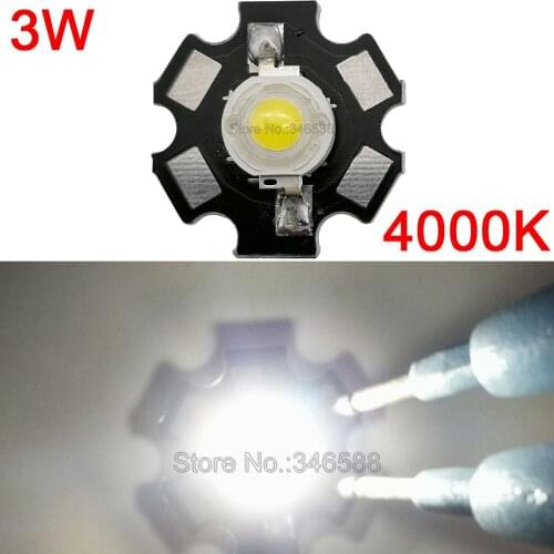 10PCS 3W Neutral White 4000K - 4500k High Power LED Light Emitter Diode Chip Epileds 45Mil with 20mm Aluminum PCB