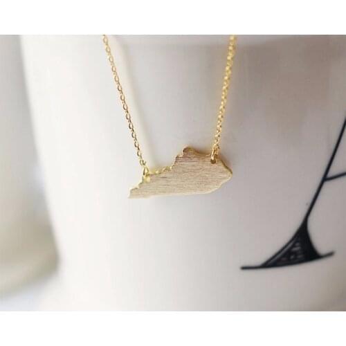 1Ps_Tiny Overzicht Kentucky State Ketting Ky State Kaart Ketting Amerika Staat Kaart Ketting Staat Ketting