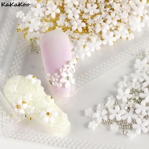 2g Acrylic Flower Nail Art Decoration Mixed Size White Rhinestones Silver Gem Manicure Tool Accessories For DIY Nail Design