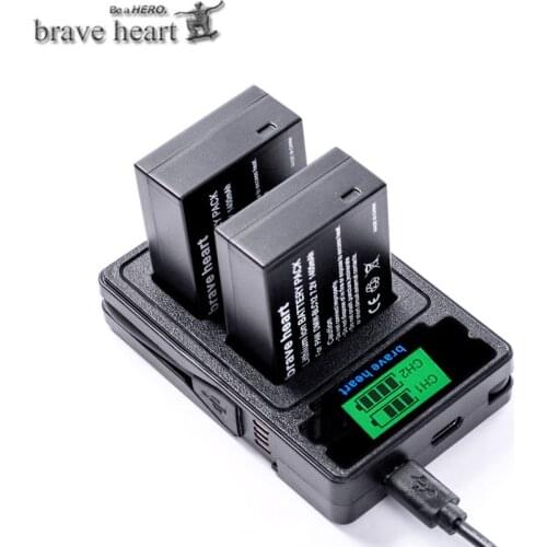 2Pcs DMW-BLC12 DMW BLC12 dmw blc12e Camera Battery + LCD USB Charger for Panasonic FZ1000, FZ200, FZ300, G5, G6, G7,GH2,DMC-GX8