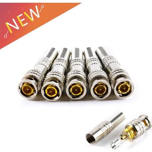 2Pcs male solderless camera cables BNC connector Q9 video connector 75-5 axis with BNC connector for CCTV Camera Accessories