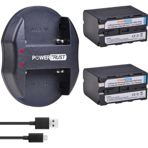 2X 7200mAh NP-F970 NP-F960 F970 F960 Battery and Charger for Sony NP-F750 NP-770 F950 DCR-VX2100, DSR-PD150, DSR-PD170, FDR-AX1