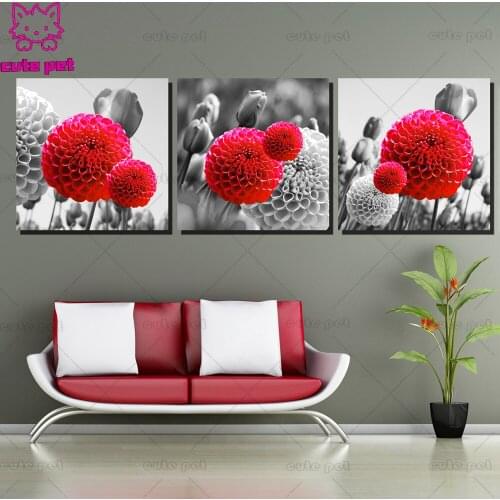 5D puzzle Still life plant DIY Diamond Painting Full Drill Square round Diamond Mosaic Diamond Embroidery CrossStitch Decor 3PCS
