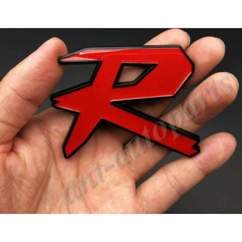 3D Metal R Racing Car Trunk Rear Fender Emblem Badge Decal Sticker Type Sport