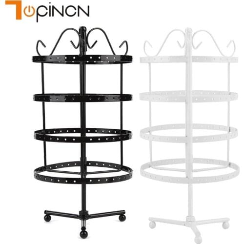 4 Tiers 88 Pairs Detachable Rotating Jewelry Organizer Storage Rack Earring and Necklace Holder Display Stand