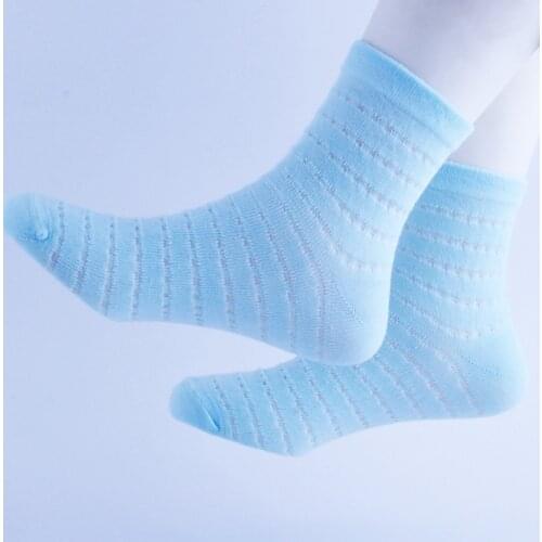 5Pairs / Lot New childrens socks breathable solid color hole socksbaby boys girls ocks individually wrapped baby sock 1-11year