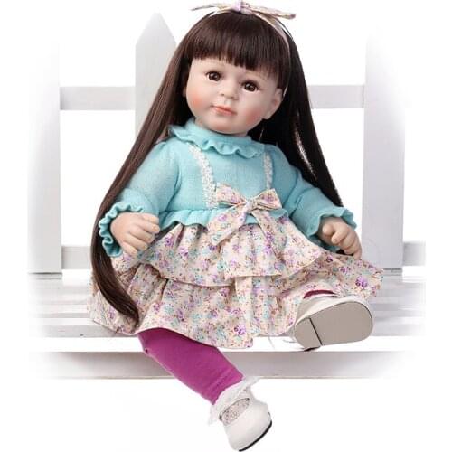52cm Silicone Lifelike Bonecas Baby Reborn Dolls Bebe BJD Reborn Doll for Girl Christmas Gift Kid Toys Long Hair Princess Doll