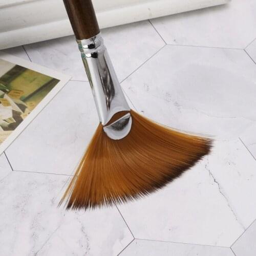 9Pcs Fan Shape Brush Painting Pen Set Nylon Hair Acrylic Watercolor Art Supplies 203B