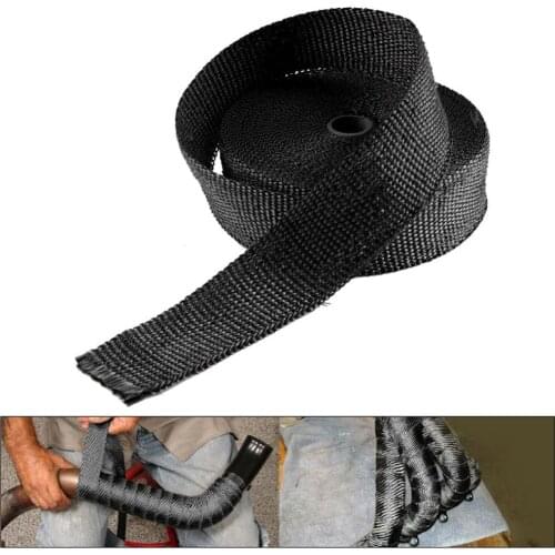 Motorcycle Car Accessories Titanium Exhaust Heat Wrap Roll for Motorcycle Fiberglass Heat Shield Tape with Stainless Ties