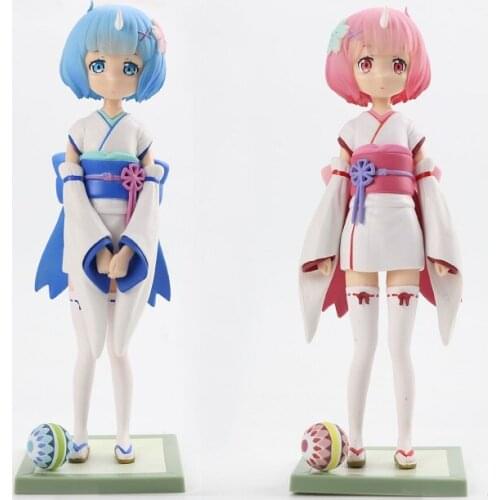 Anime Kawaii Re:Life In A Different World From Zero Action Figure PVC Toy Kimono Rem Ram Dolls Boy Gifts