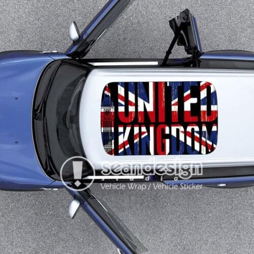 Union Jack Flag D-D-Q Auto Roof Decal Sticker One way vision sticker