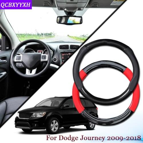 Car Carbon Fiber Leather Car Steering Wheel Cover Car Steering-wheel Hubs Automobiles Accessories For Dodge Journey 2009-2018